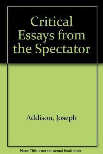 Book Critical Essays from the Spectator free