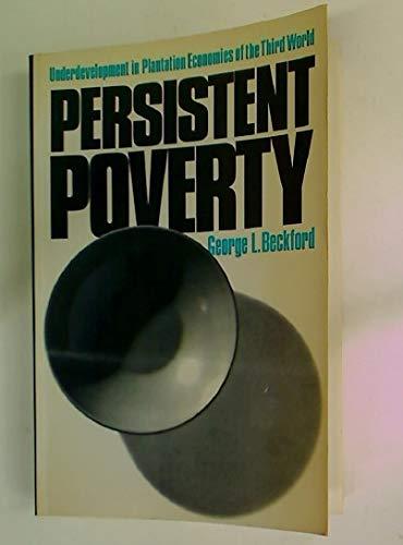 Book Persistent Poverty: Underdevelopment In Plantation Economies Of The Third World free