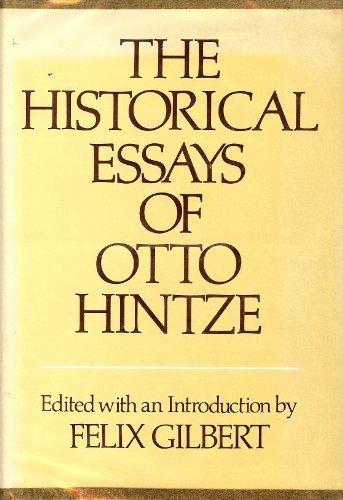 Book The Historical Essays of Otto Hintze free