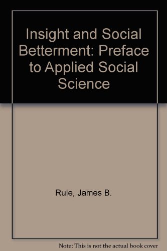Book Insight and social betterment: A preface to applied social science free