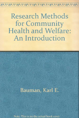 Book Research Methods For Community Health And Welfare: An Introduction free