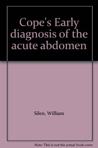 Book Cope's Early Diagnosis Of The Acute Abdomen free