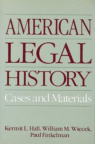 Book American Legal History: Cases and Materials free