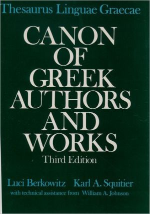 Book Thesaurus Linguae Graecae: Canon of Greek Authors and Works free