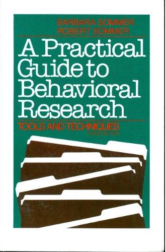 Book A Practical Guide to Behavioral Research: Tools and Techniques free