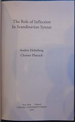 Book The Role of Inflection in Scandinavian Syntax (Oxford Studies in Comparative Syntax) free