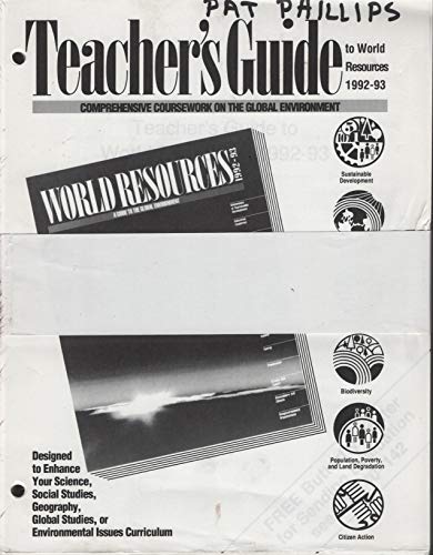 Book Teacher's Guide To World Resources 1992-93 free