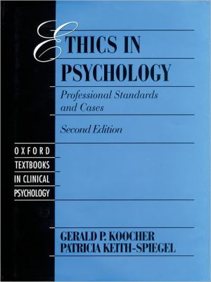 Book Ethics in Psychology: Professional Standards and Cases (Oxford Series in Clinical Psychology) free