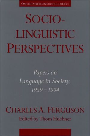 Book Sociolinguistic Perspectives: Papers on Language in Society, 1959-1994 (Oxford Studies in Sociolinguistics) free