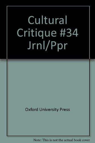 Book Cultural Critique: Issue Number 34 free