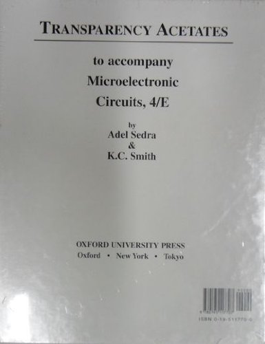 Book Transparency Acetates to Accompany Microelectronic Circuits, Fourth Edition free