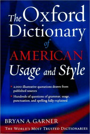 Book The Oxford Dictionary of American Usage and Style free