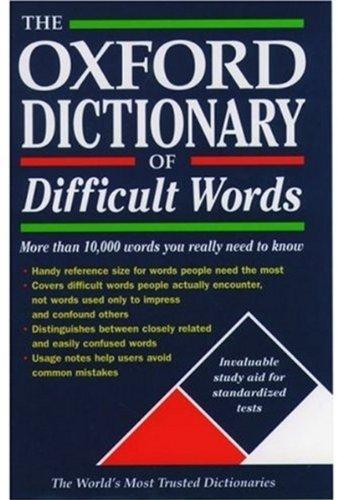 Book The Oxford Dictionary of Difficult Words free