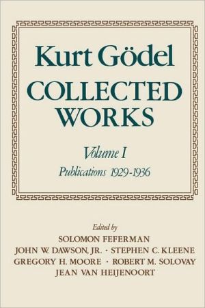 Book Collected Works: Volume I: Publications 1929-1936 (Collected Works (Oxford)) free