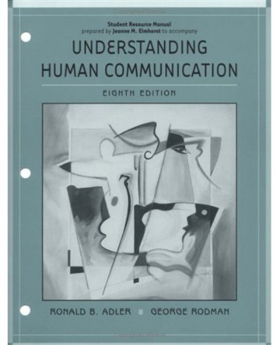 Book Understanding Human Communications: Student Resource Manual free
