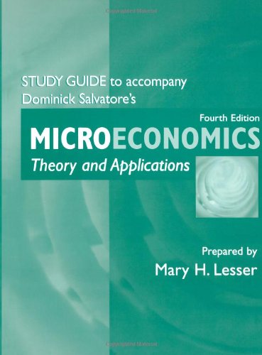 Book Study Guide to Accompany Microeconomics: Theory and Applications free