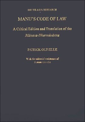 Book Manu's Code of Law: A Critical Edition and Translation of the M-anava-Dharmaś-astra (South Asia Research) free