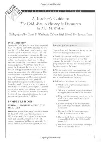 Book A Teacher's Guide To The Cold War: A History In Documents (pages From History) free