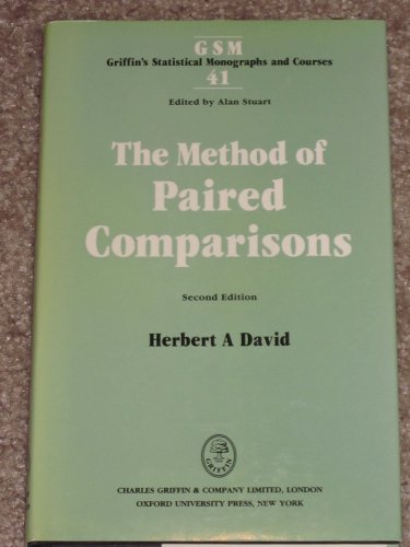Book The Method Of Paired Comparisons (griffin's Statistical Monographs And Courses) free