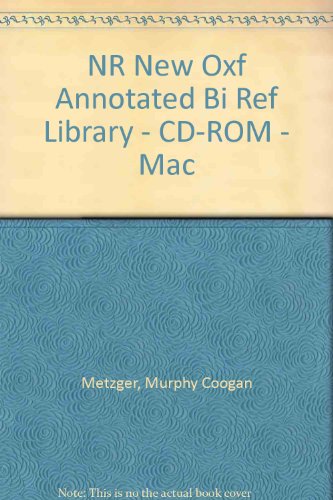 Book The New Oxford Annotated Biblical Reference Library: Cd-rom Version For Macintosh free