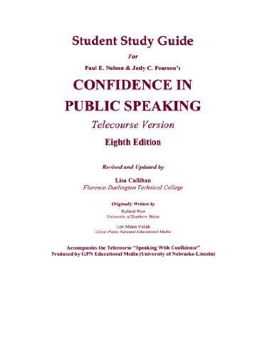 Book Student Study Guide for Confidence in Public Speaking: 8th Edition, Telecourse Version free