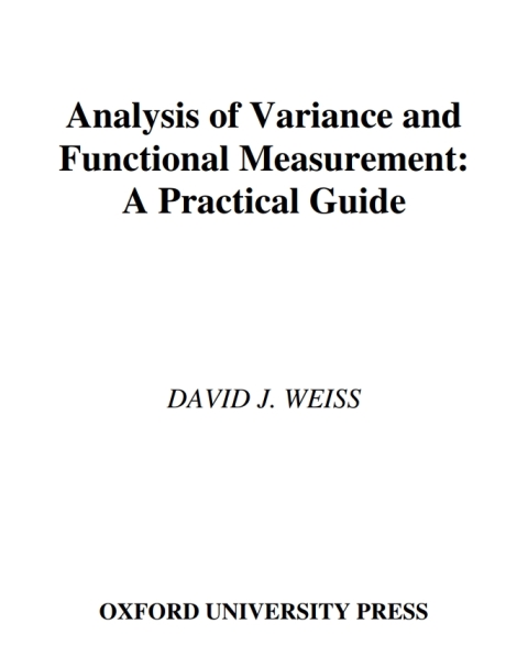 Book Analysis of Variance and Functional Measurement free