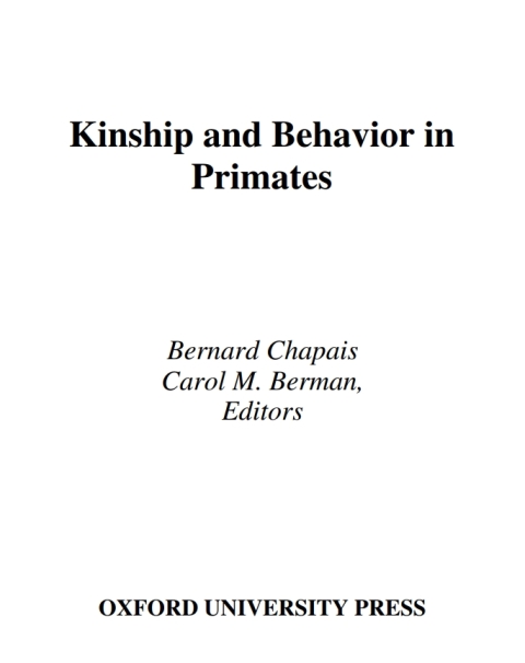 Book Kinship and Behavior in Primates free