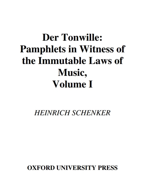 Book Der Tonwille: Pamphlets in Witness of the Immutable Laws of Music, Volume I: Issues 1-5 (1921-1923) free