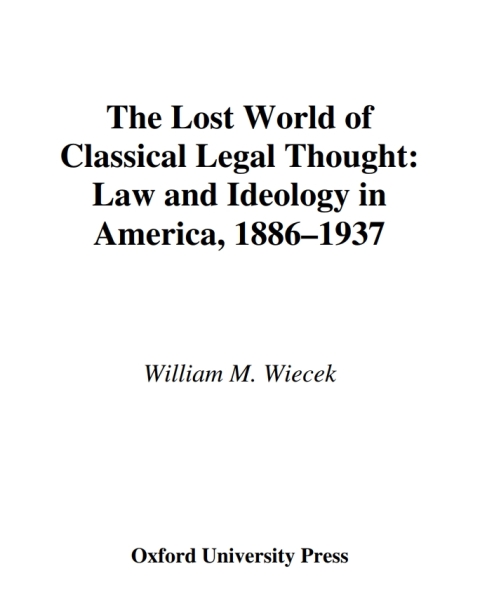 Book The Lost World of Classical Legal Thought free