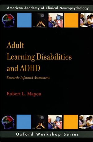 Book Adult Learning Disabilities and ADHD: Research-Informed Assessment (AACN Workshop Series) free