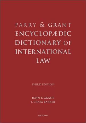 Book Parry and Grant Encyclopaedic Dictionary of International Law free