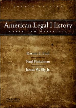 Book American Legal History: Cases and Materials, 4th Edition free