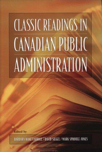 Book Classic Reading in Canadian Public Administration free