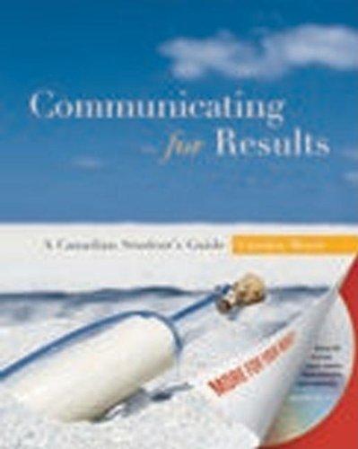 Book Communicating for Results: A Canadian Student's Guide free