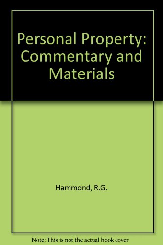 Book Personal Property: Commentary And Materials free