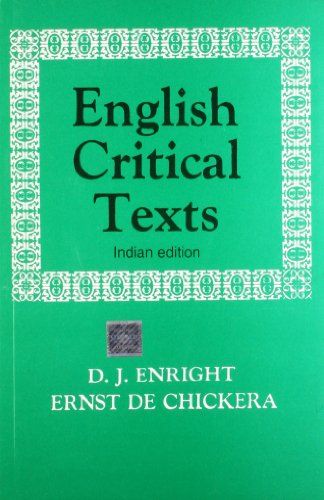 Book English Critical Texts: 16th Century to 20th Century free