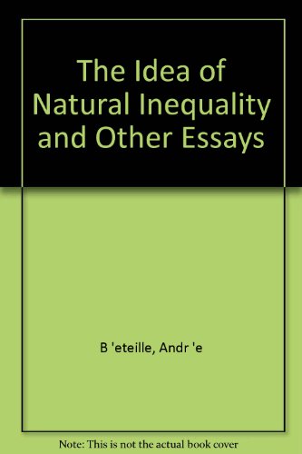 Book The Idea Of Natural Inequality And Other Essays free