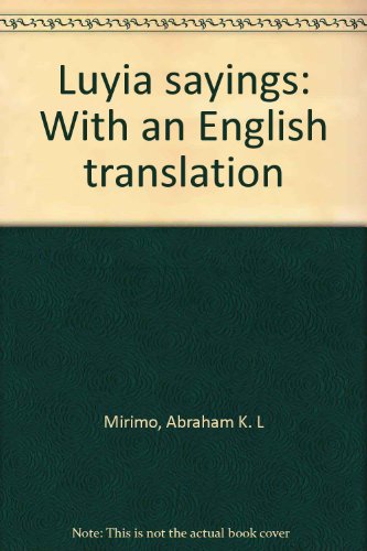 Book Luyia Sayings: With An English Translation free