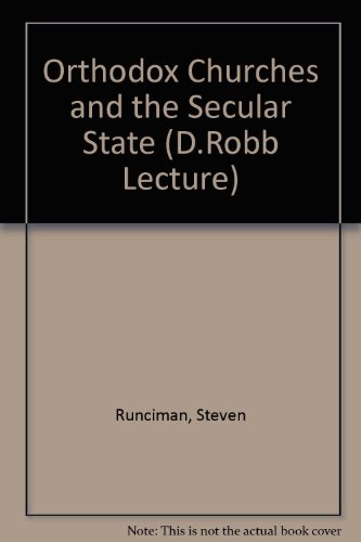 Book Orthodox Churches And The Secular State (d.robb Lecture) free