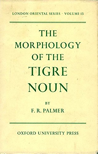 Book The Morphology Of The Tigre Noun (london Oriental Series) free