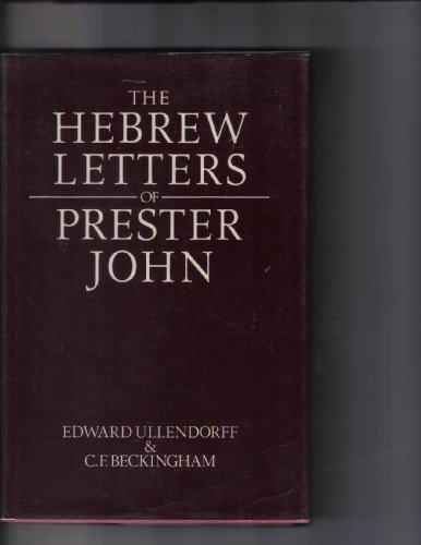 Book The Hebrew Letters Of Prester John (school Of Oriental & African Studies) free