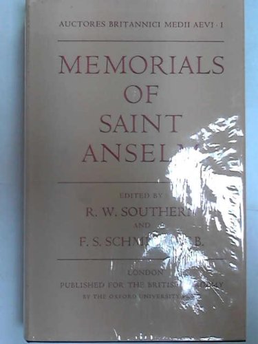 Book Memorials Of St. Anselm free