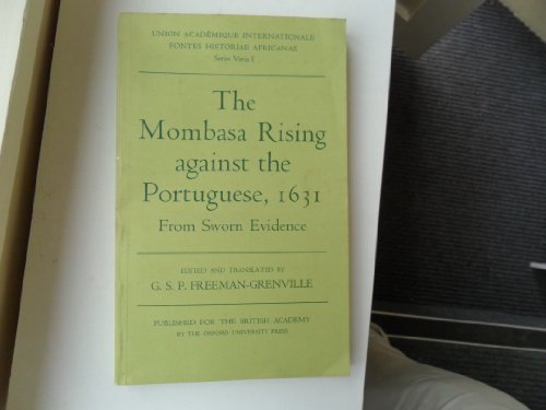 Book Mombasa Rising Against The Portuguese (fontes Historiae Africanae) free
