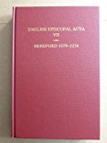 Book English Episcopal Acta: Hereford, 1079-1234 free