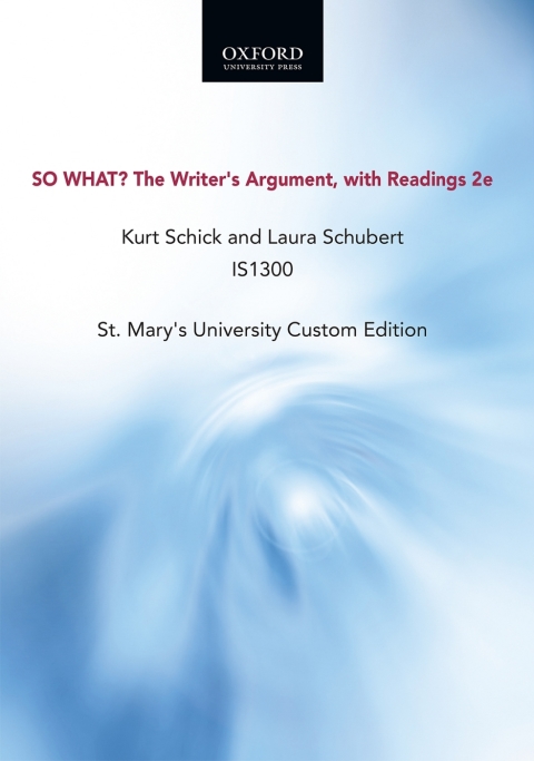 Book SO WHAT? The Writer's Argument with Readings 2e free
