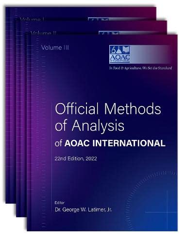 Book Official Methods of Analysis of AOAC INTERNATIONAL: 3-Volume Set free