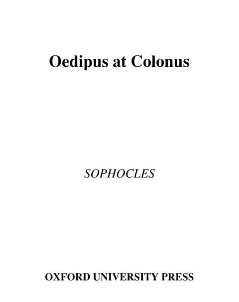 Book Oedipus at Colonus free