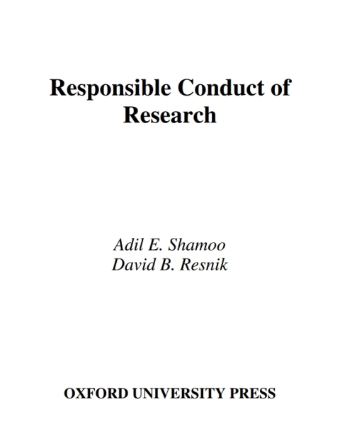Book Responsible Conduct of Research free