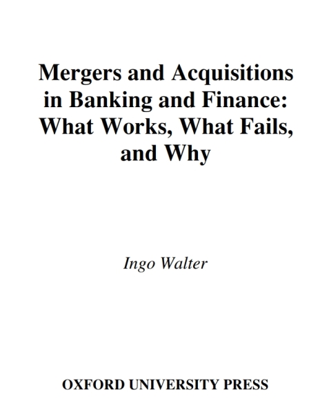 Book Mergers and Acquisitions in Banking and Finance free