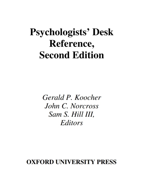 Book Psychologists' Desk Reference free